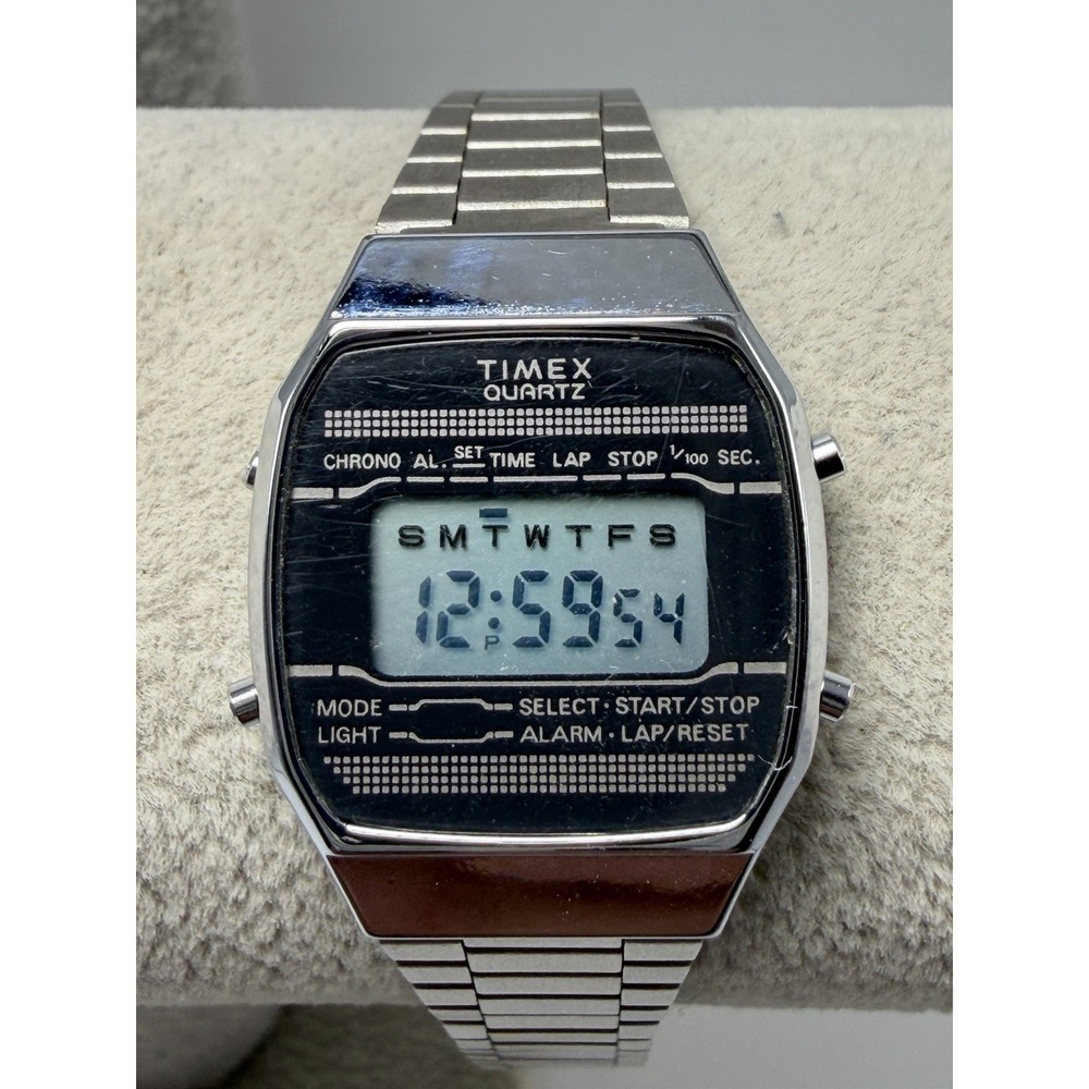 Timex K Cell Digital Chrono Ladies Watch New Battery 24MM‎ 6.5" Vintage